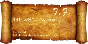 Török Folkus névjegykártya